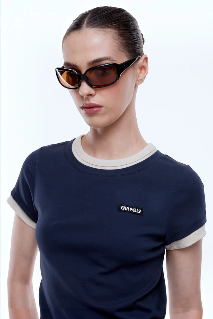 Lenny T-Shirt | Nevy/Beige
