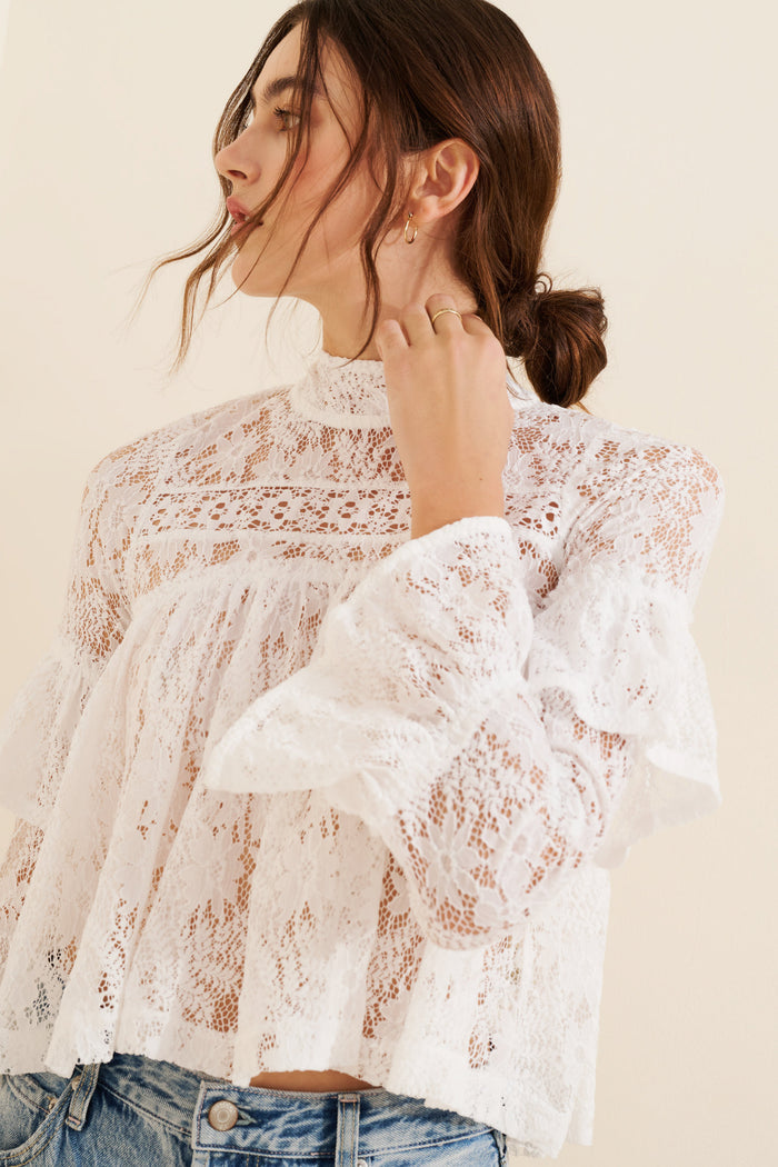 Lilabeth Lace Top | Clean Ivory