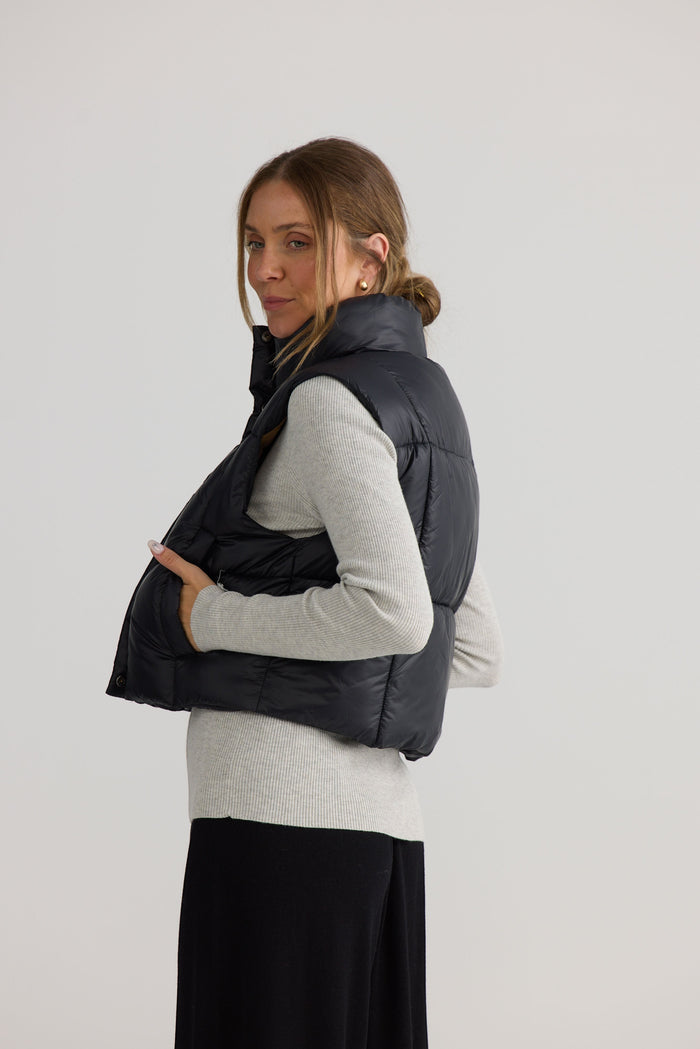Linden Puffer Vest | Black