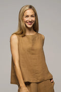 Linen Singlet | Cognac
