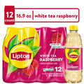 Lipton Iced Tea, Raspberry White Tea, 16.9 fl oz, 12 Bottles