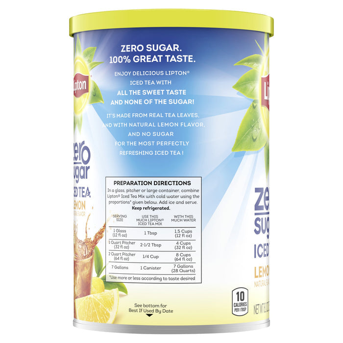 Lipton Zero Sugar Iced Tea Mix Black Tea , Lemon, Caffeinated, 28 Quarts
