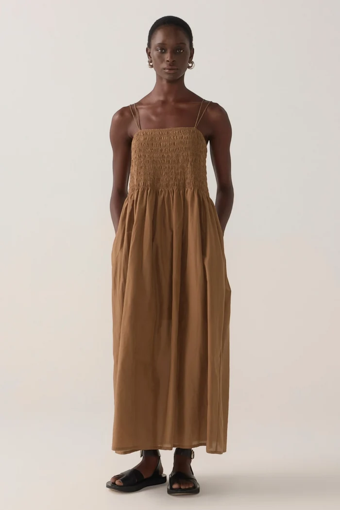 Liv Dress | Chestnut Cotton Silk