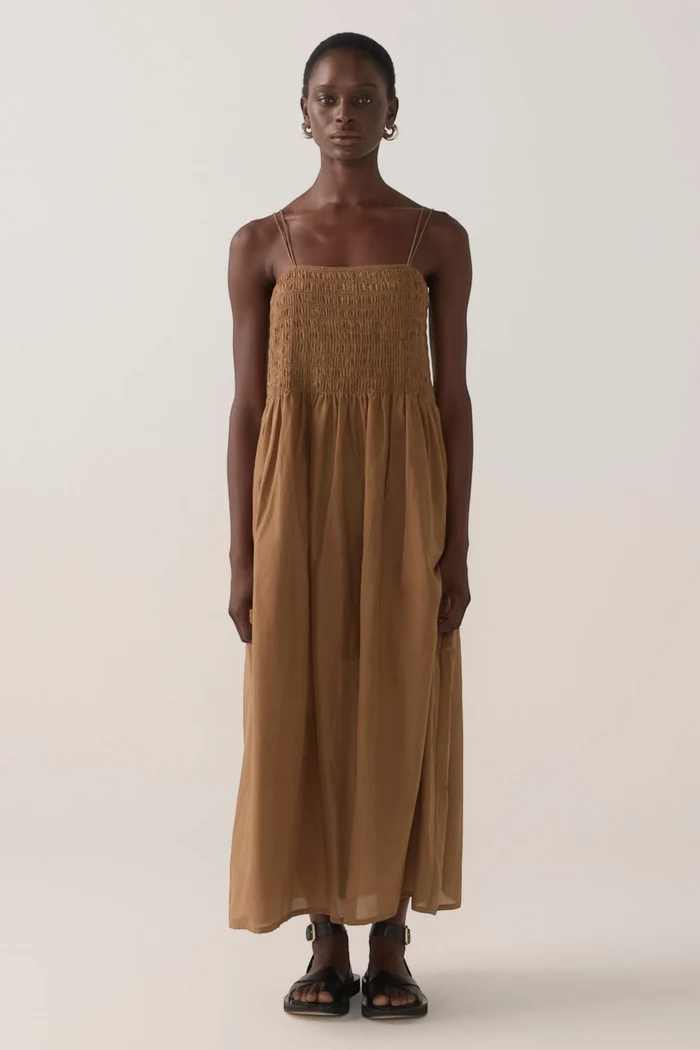 Liv Dress | Chestnut Cotton Silk