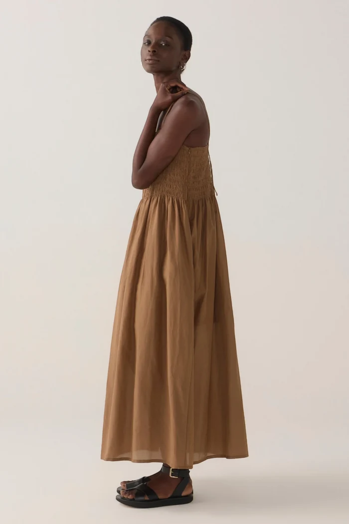 Liv Dress | Chestnut Cotton Silk