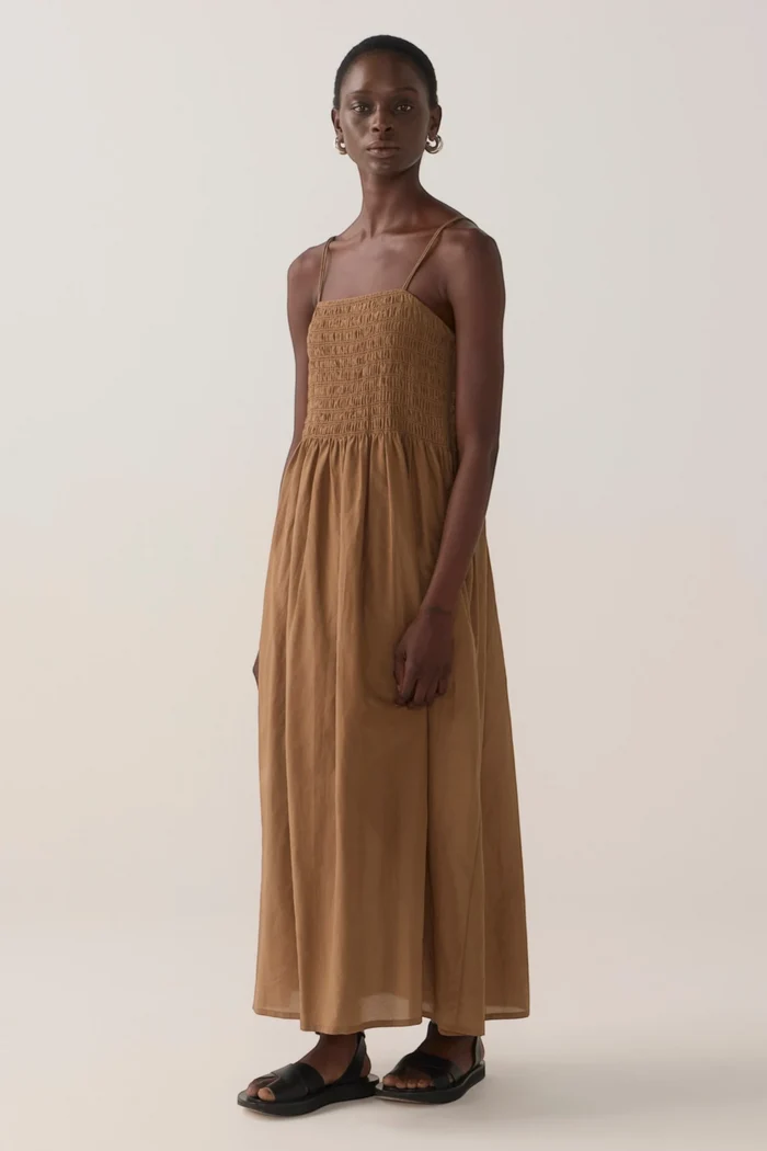 Liv Dress | Chestnut Cotton Silk