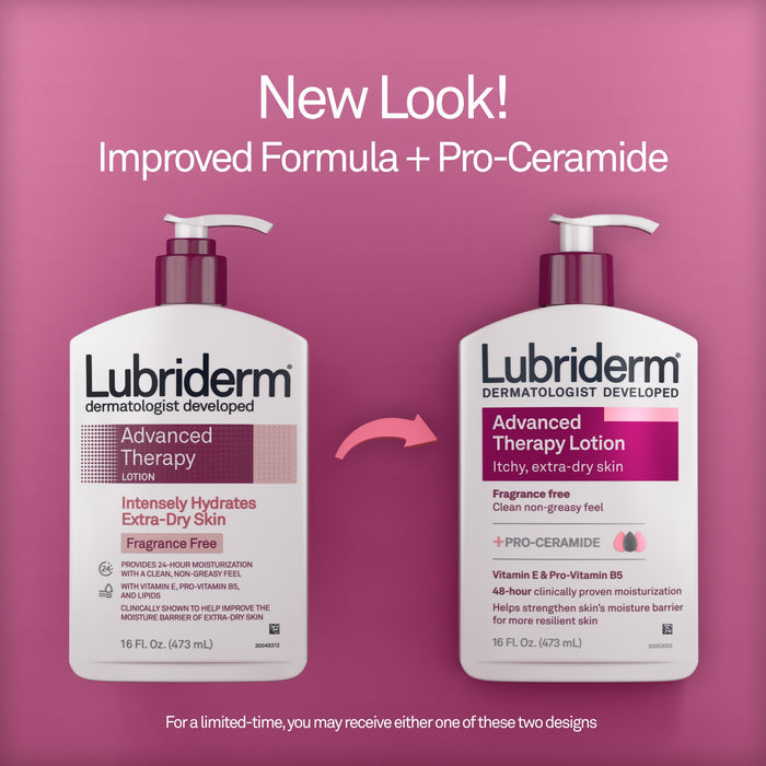Lubriderm Advanced Therapy Fragrance Free Lotion, Vitamin E, 16 fl. oz