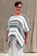 Luna Oversized Top | Black & White Stripes
