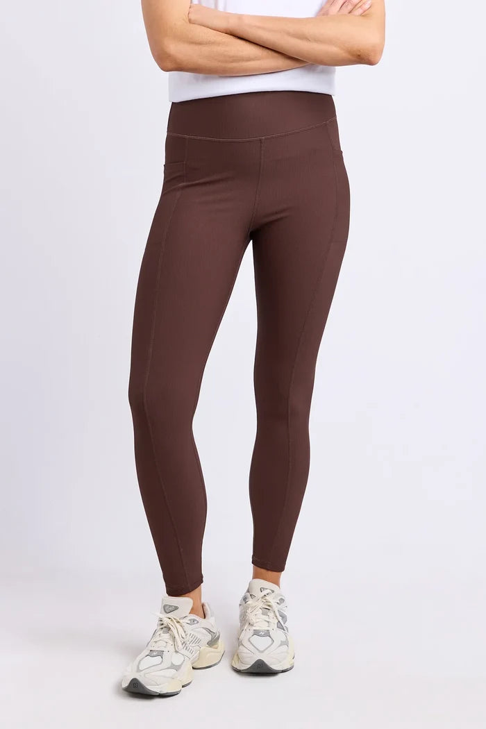 Luxe Rib Leggings | Coffee Bean