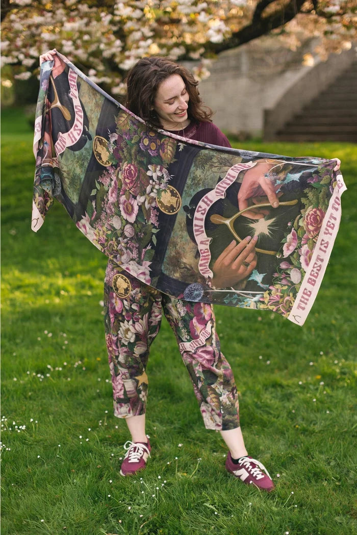 Make A Wish Linen Cropped Artist Pant w/ Wishbone, Dandelion