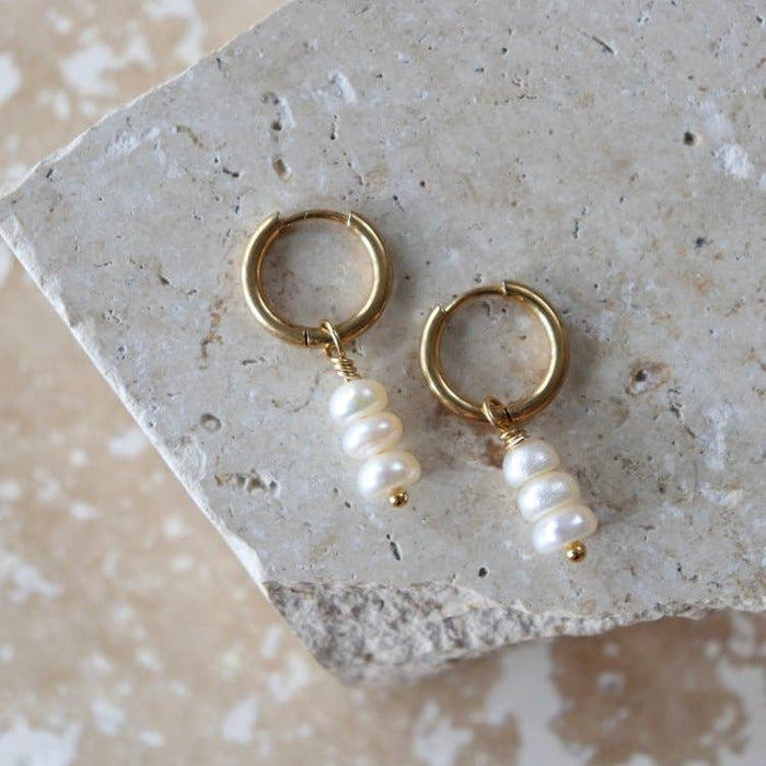 Mallow Stack - Earrings: Gold Stainless steel / Mallow Stack Hoops