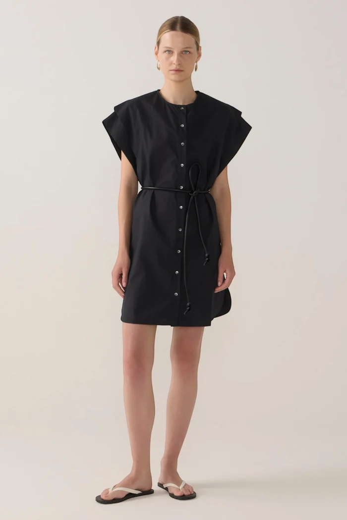 Maria Dress | Black Cotton Tencel