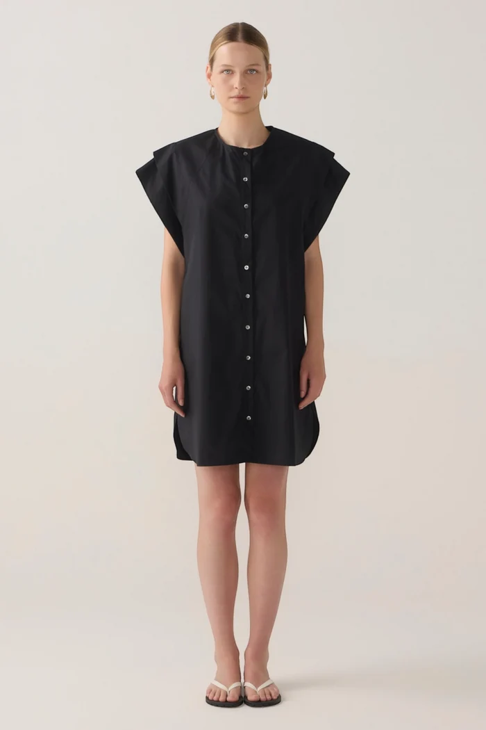 Maria Dress | Black Cotton Tencel