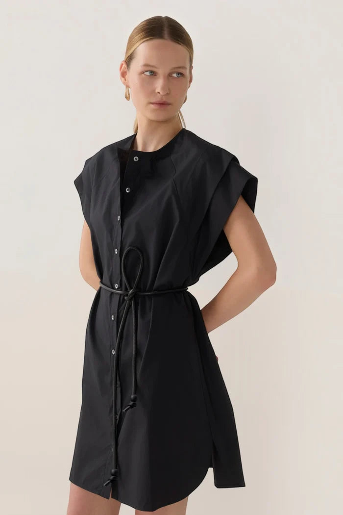 Maria Dress | Black Cotton Tencel