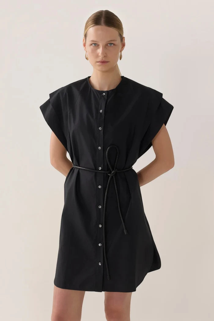 Maria Dress | Black Cotton Tencel