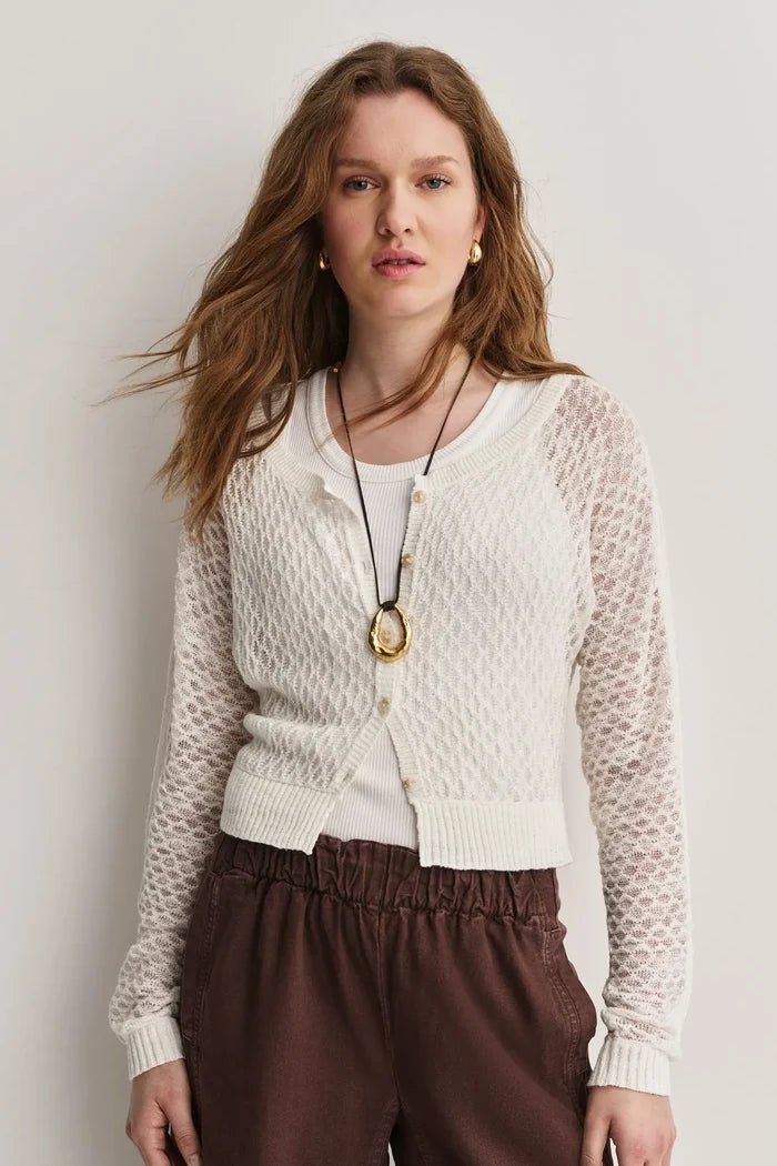 Maris Fine Gauge Cardi | Clean Ivory