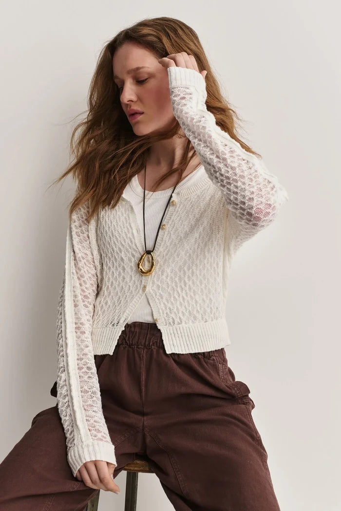 Maris Fine Gauge Cardi | Clean Ivory