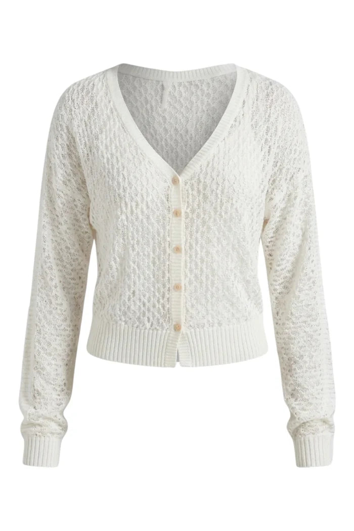 Maris Fine Gauge Cardi | Clean Ivory
