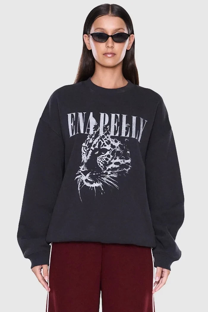 Mila Oversized Sweater | Vintage Black/Cheetah