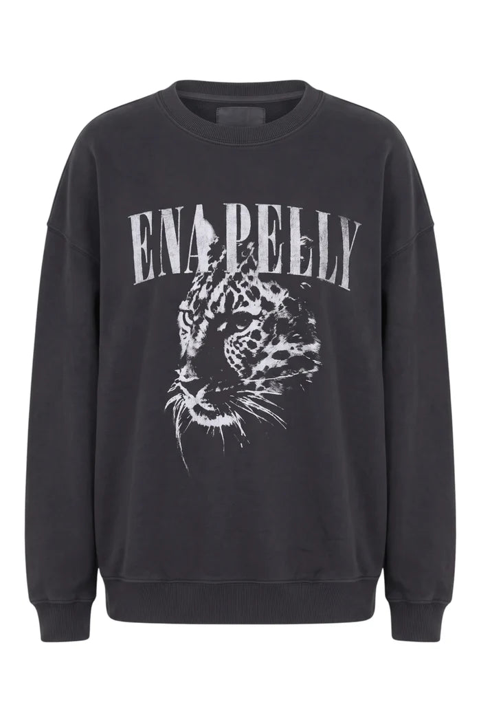Mila Oversized Sweater | Vintage Black/Cheetah