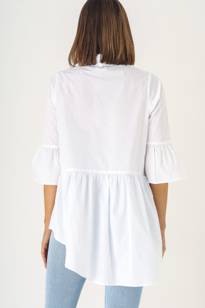 Mock Neck Top in White