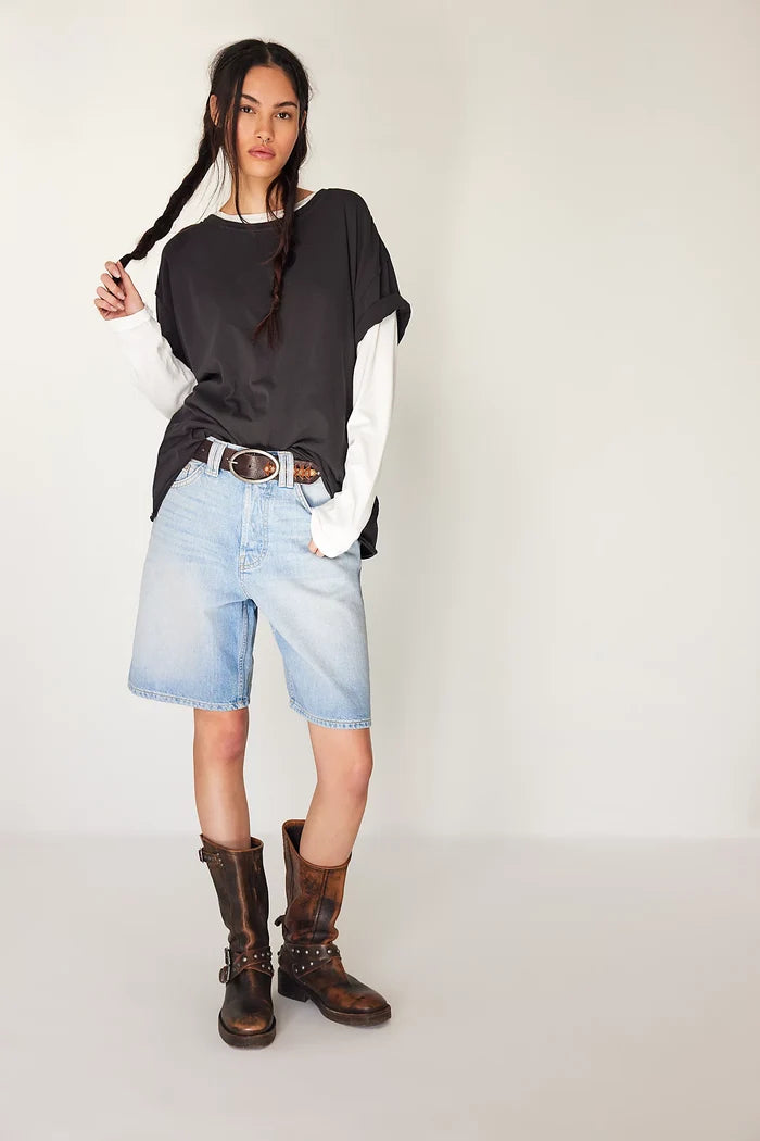 Montana Shorts | Cowgirl Blues Raw Hem
