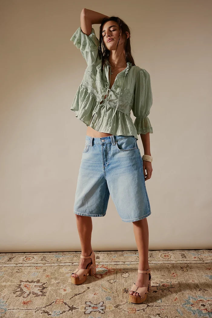 Montana Shorts | Cowgirl Blues Raw Hem