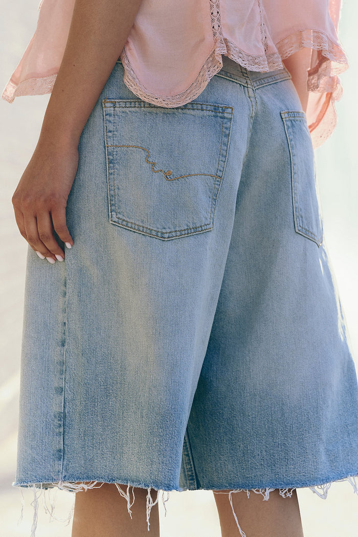 Montana Shorts | Cowgirl Blues Raw Hem