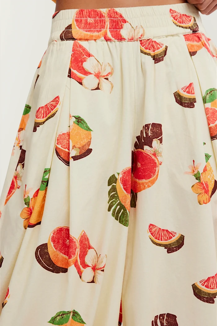 Moonflower Printed Pull-On Balloon Pants | Funky Fruits