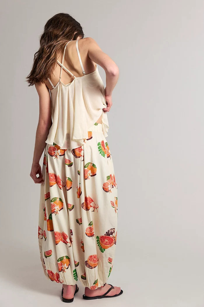 Moonflower Printed Pull-On Balloon Pants | Funky Fruits