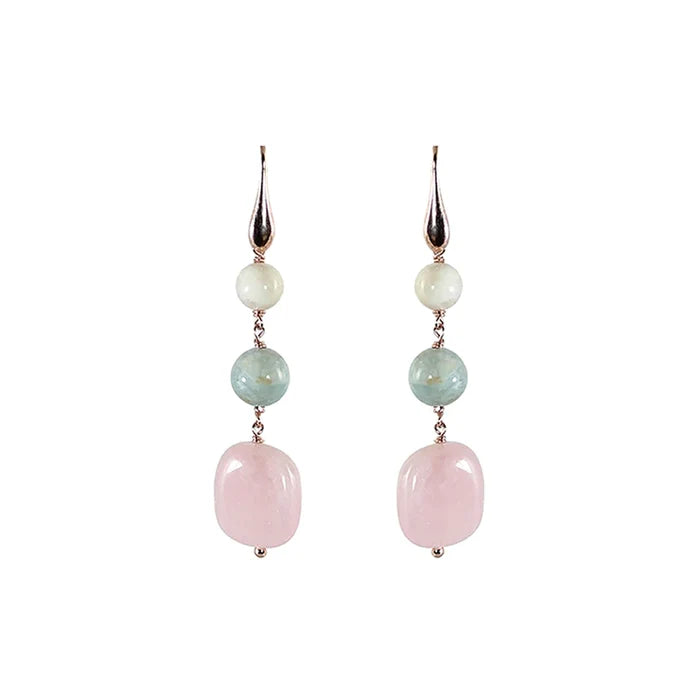 Morganite Three Drop Earrings