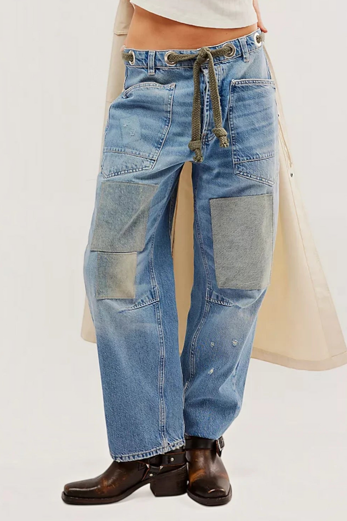 Moxie Pull-On Barrel Jeans | Truest blue