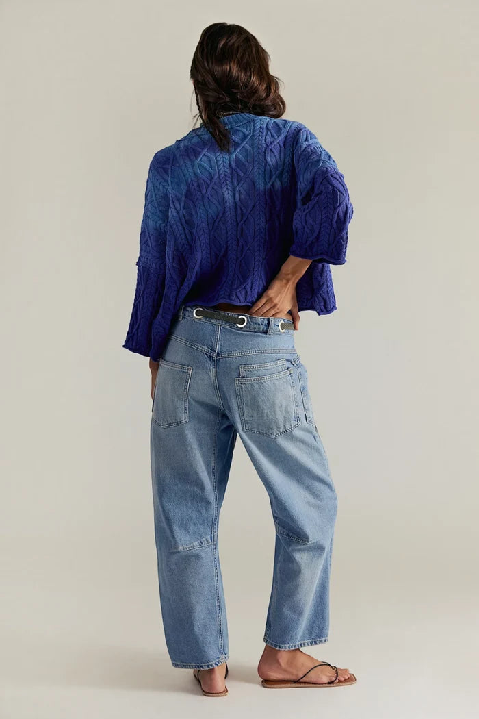 Moxie Pull-On Barrel Jeans | Truest blue