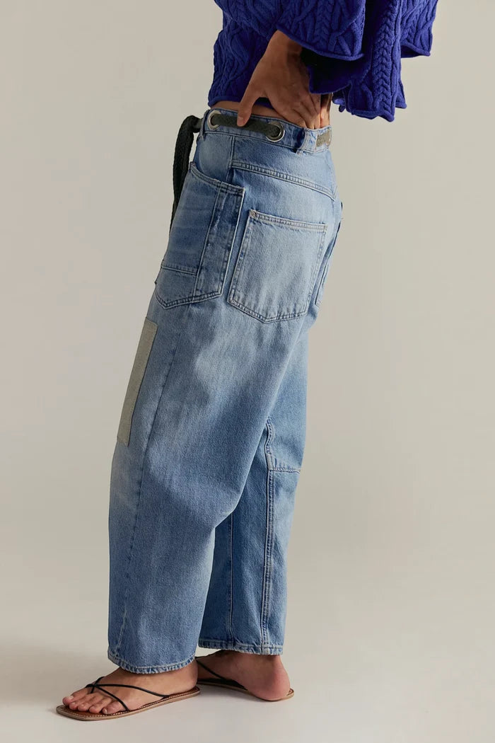 Moxie Pull-On Barrel Jeans | Truest blue