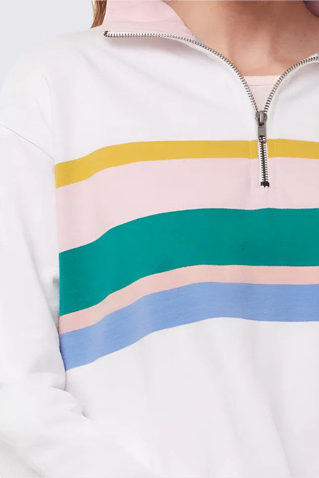 My Crush Zip Neck Fleece in White