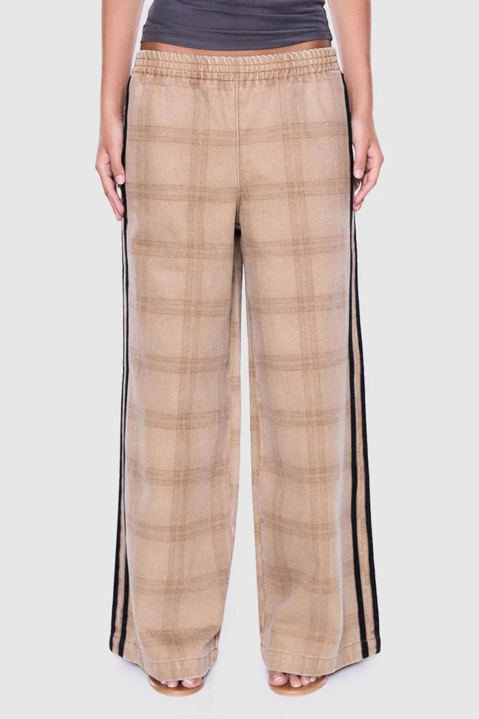 Myla Wide Leg Pant | Beige Check