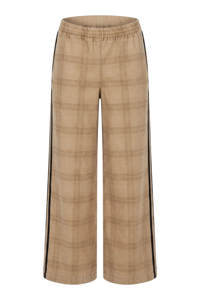 Myla Wide Leg Pant | Beige Check