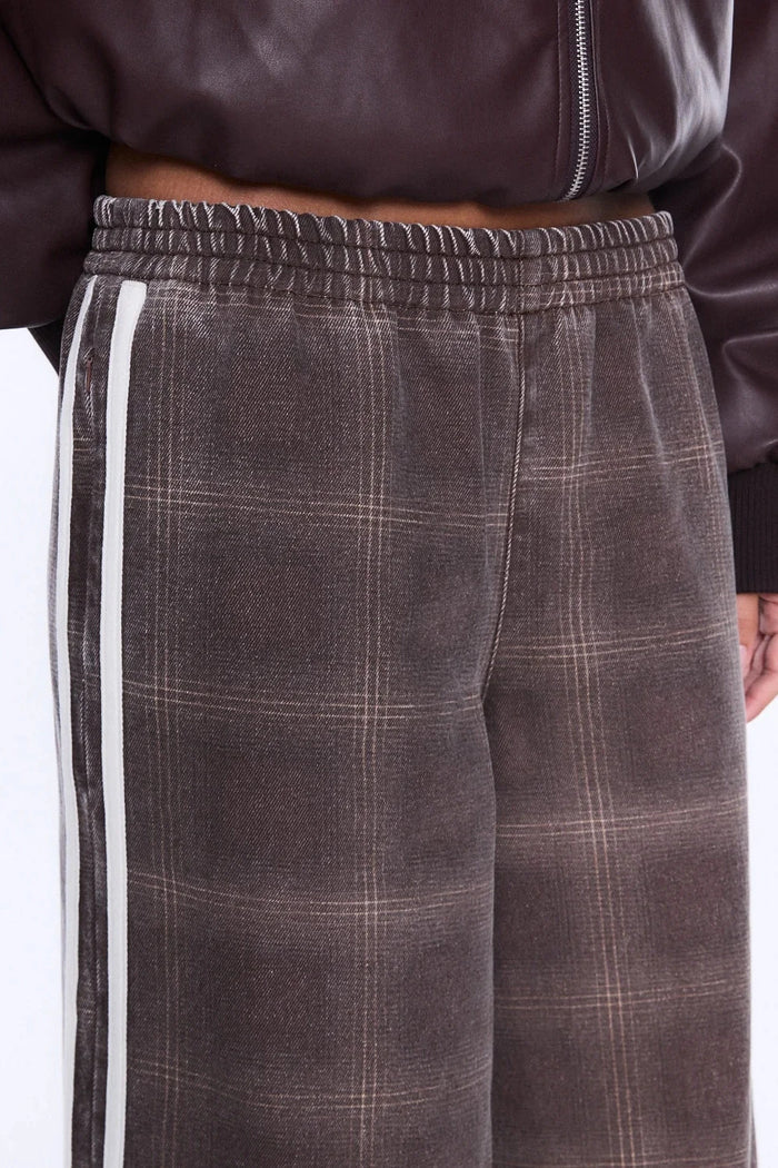 Myla Wide Leg Pant | Burgundy Check