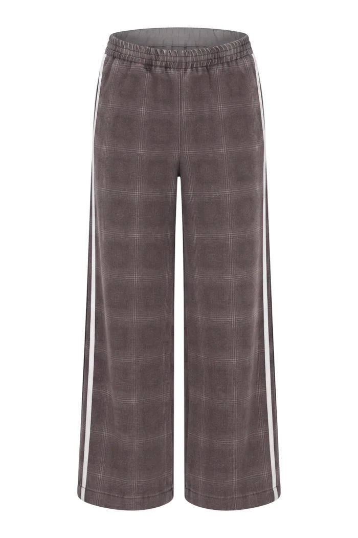 Myla Wide Leg Pant | Burgundy Check