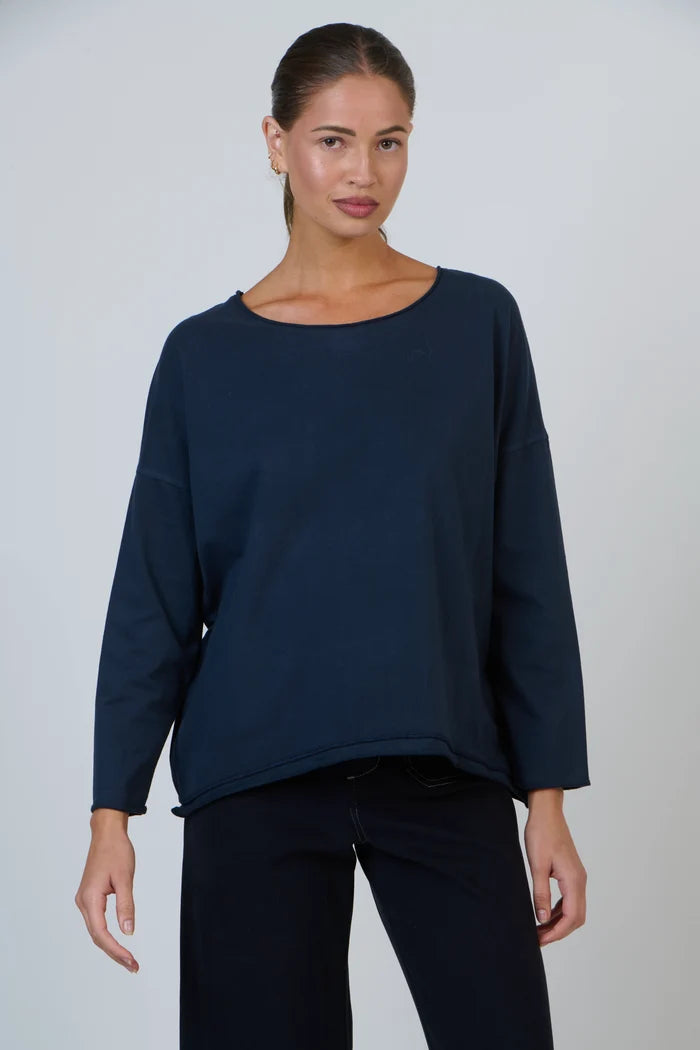 NAM81 Raw Hem 7/8 Top | Bleu