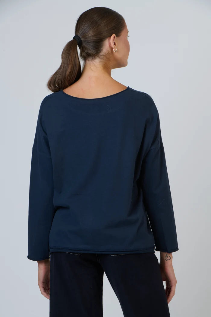 NAM81 Raw Hem 7/8 Top | Bleu