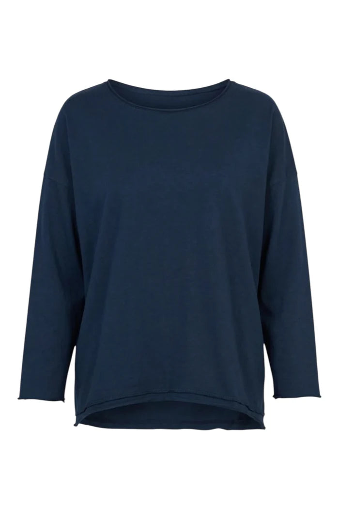NAM81 Raw Hem 7/8 Top | Bleu