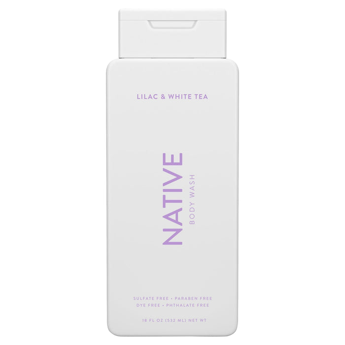 Native Natural Body Wash, Lilac & White Tea, Sulfate Free, Paraben Free, 18 oz