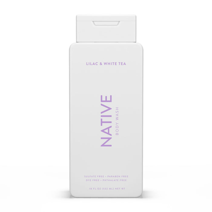 Native Natural Body Wash, Lilac & White Tea, Sulfate Free, Paraben Free, 18 oz