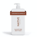 Native Natural Body Wash Pump, Coconut & Vanilla, Sulfate Free, Paraben Free, 36 oz