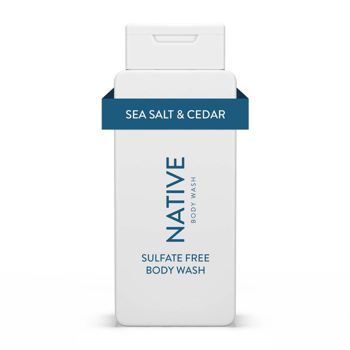 Native Natural Body Wash, Sea Salt & Cedar, Sulfate Free, 18 oz