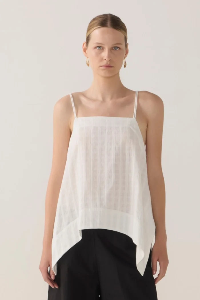 Neena Top | White Check Cotton