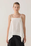 Neena Top | White Check Cotton