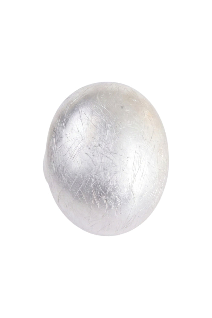ELSHAM BOUTIQUE Nola Ring: silver statement ring with smooth domed face and brushed texture finish, modern sculptural design.