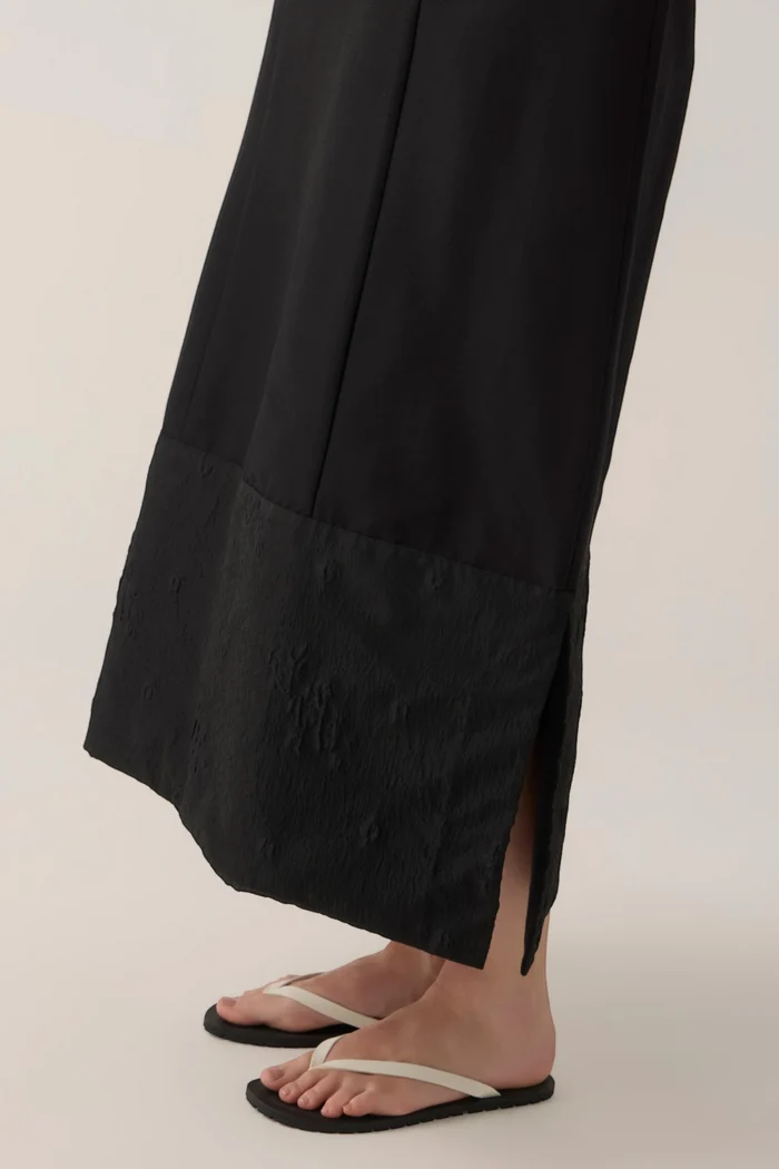 Nylah Dress | Black Cotton Tencel